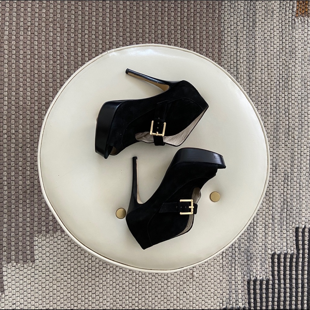 Michael Kors black suede peep toe bootie - Picture 6 of 10